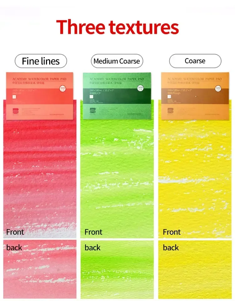 100% Cotton Watercolor Paper Sealing Pad 32K 16K 8K 20Sheets 300gsm/200gsm Water Color Drawing Painting Book Sketchbook Art Supp
