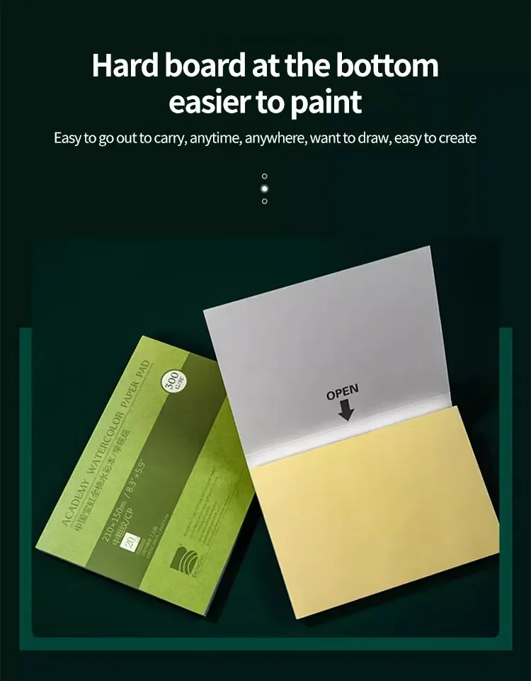 100% Cotton Watercolor Paper Sealing Pad 32K 16K 8K 20Sheets 300gsm/200gsm Water Color Drawing Painting Book Sketchbook Art Supp