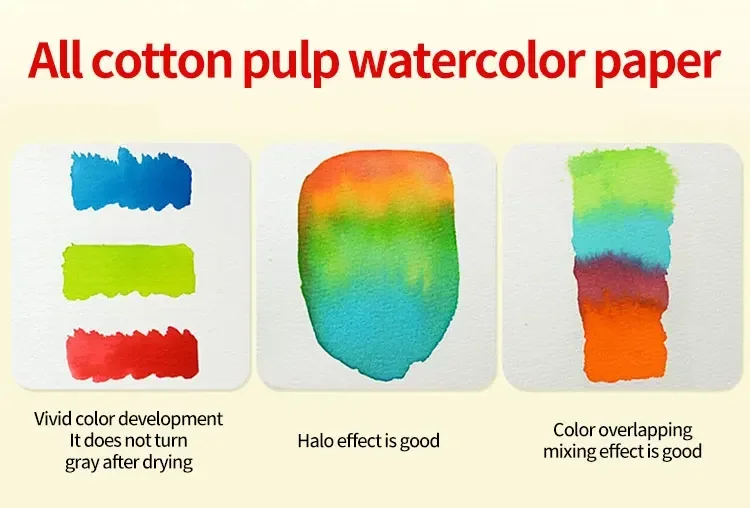 100% Cotton Watercolor Paper Sealing Pad 32K 16K 8K 20Sheets 300gsm/200gsm Water Color Drawing Painting Book Sketchbook Art Supp