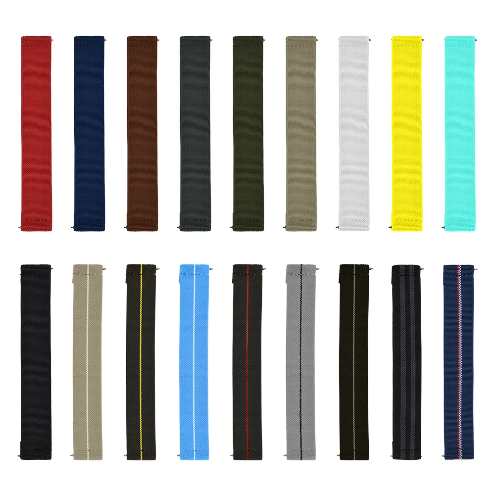 18/19/20/21/22mm Pale Blue Hook and Loop Watch Strap Breathable Nylon Easy Adjust Adhesive Band For Sports Watch Band