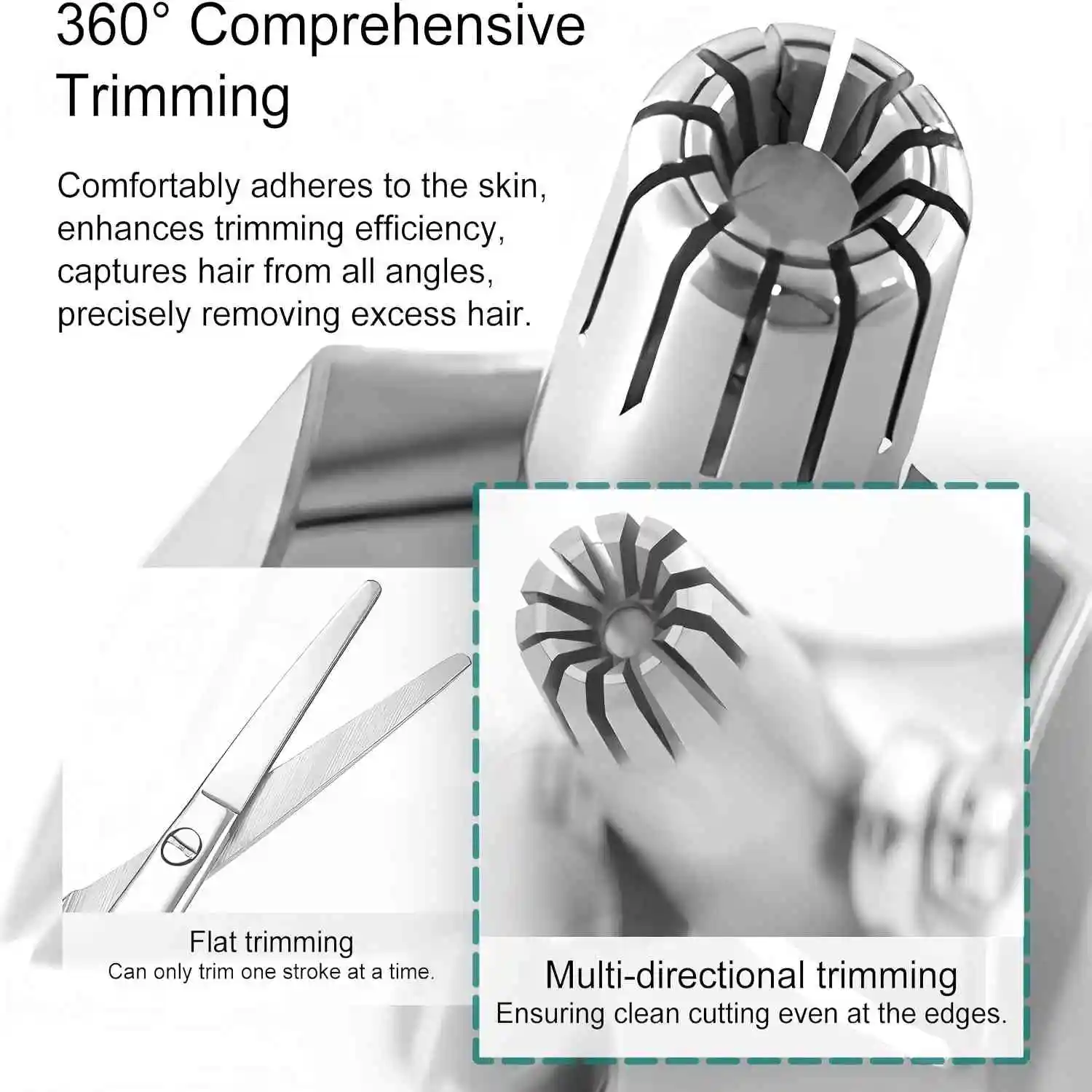 Brangdy Nose Hair Trimmer for Men Stainless Steel Manual Mechanical Shaving Razor Washable Hair Removal Tools with Brush