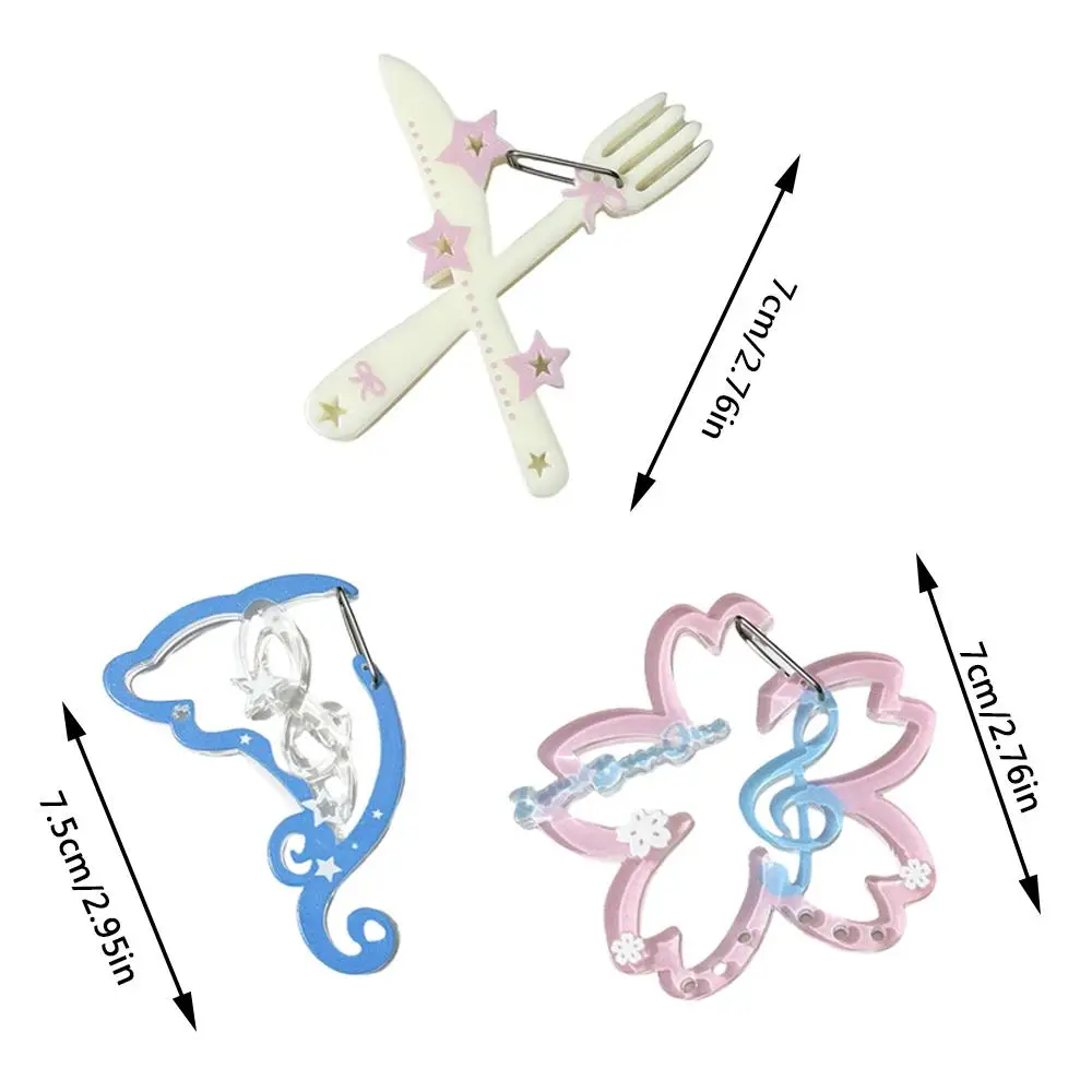 DIY New Cartoon Cute Musical Notes Carabiner Acrylic Mobile Phone Pendant INS Acrylic Bag Charms Backpack Hanging Accessories