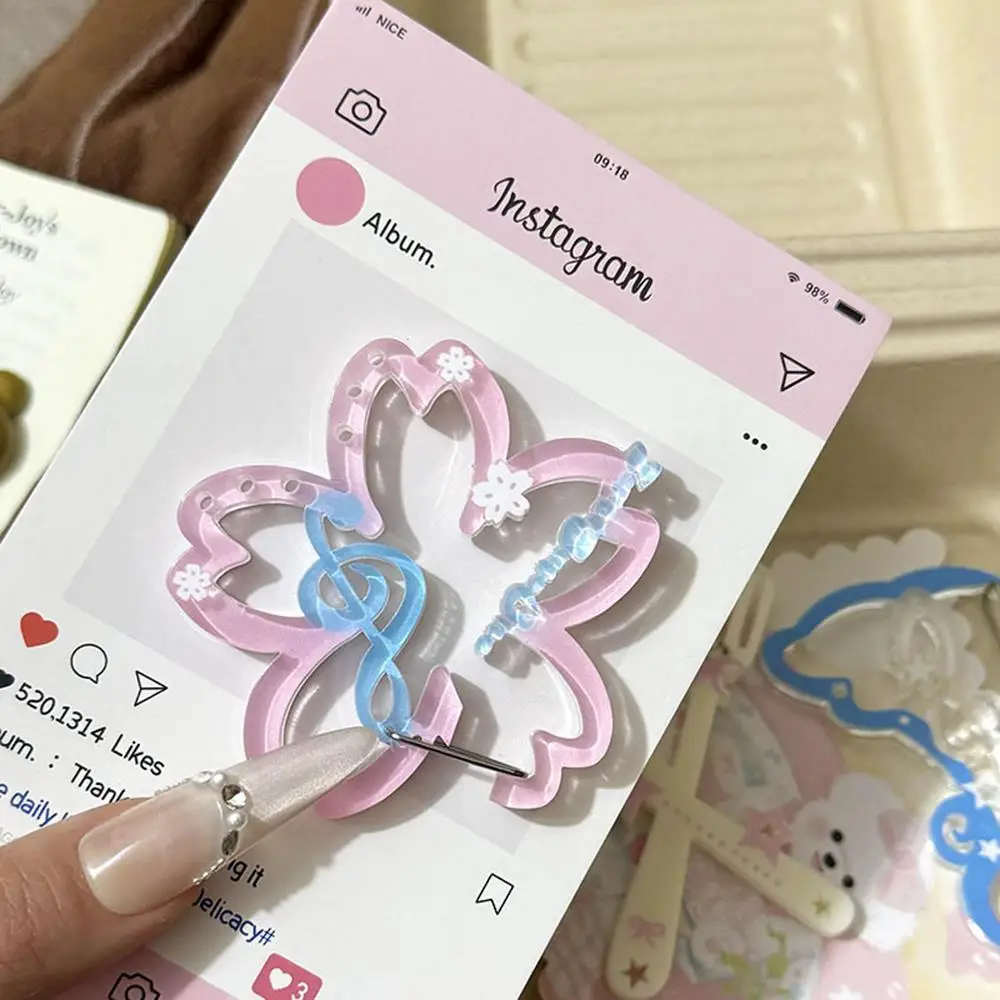 DIY New Cartoon Cute Musical Notes Carabiner Acrylic Mobile Phone Pendant INS Acrylic Bag Charms Backpack Hanging Accessories
