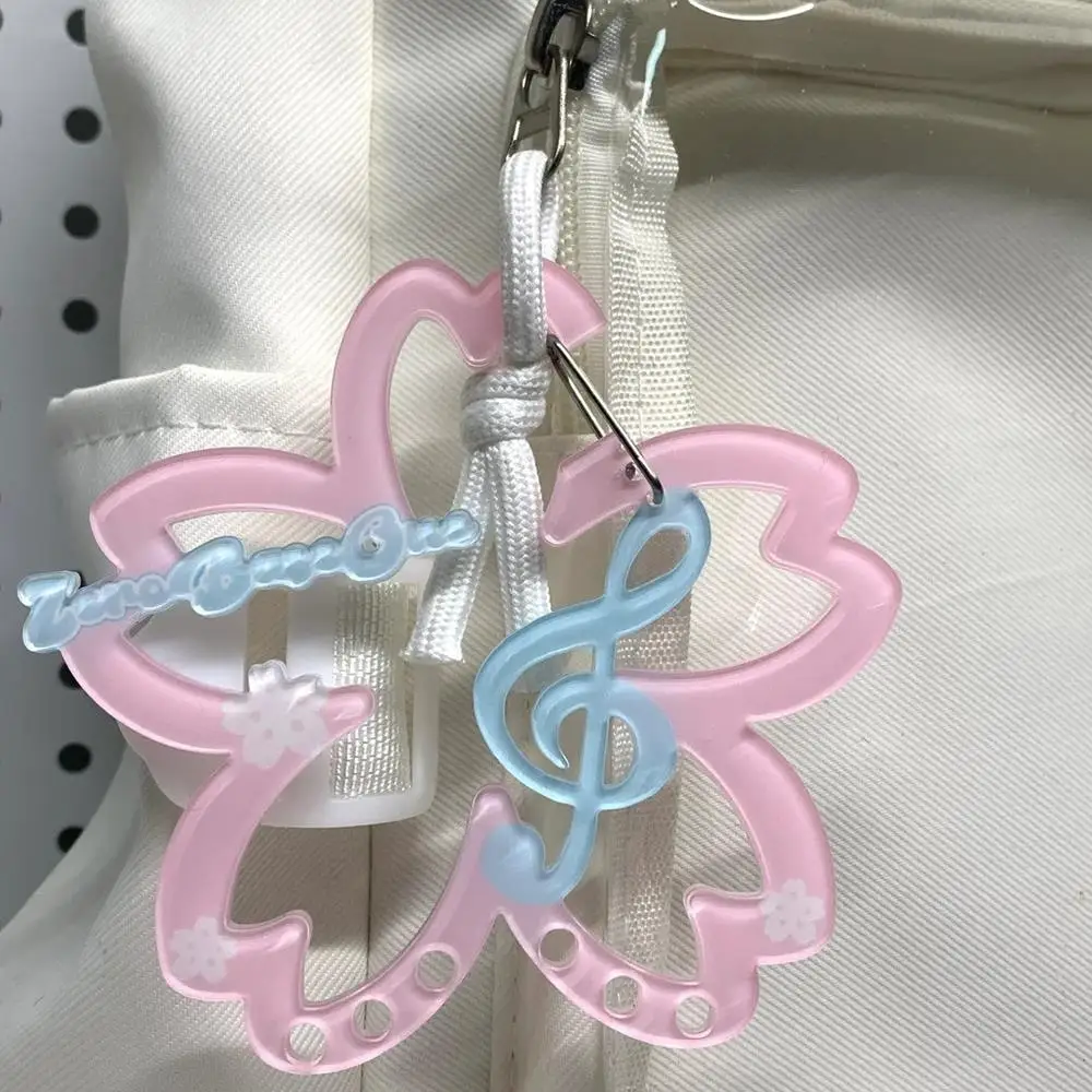 DIY New Cartoon Cute Musical Notes Carabiner Acrylic Mobile Phone Pendant INS Acrylic Bag Charms Backpack Hanging Accessories