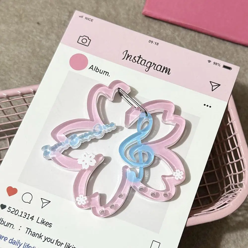 DIY New Cartoon Cute Musical Notes Carabiner Acrylic Mobile Phone Pendant INS Acrylic Bag Charms Backpack Hanging Accessories