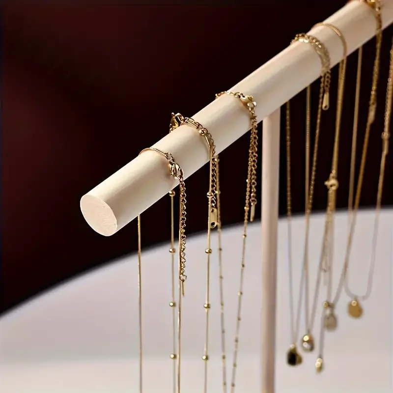 Solid Wood Jewelry Props Display Stand Bracelet Necklace Hair Band Jewelry Storage Display Rack With Wooden Base Supply