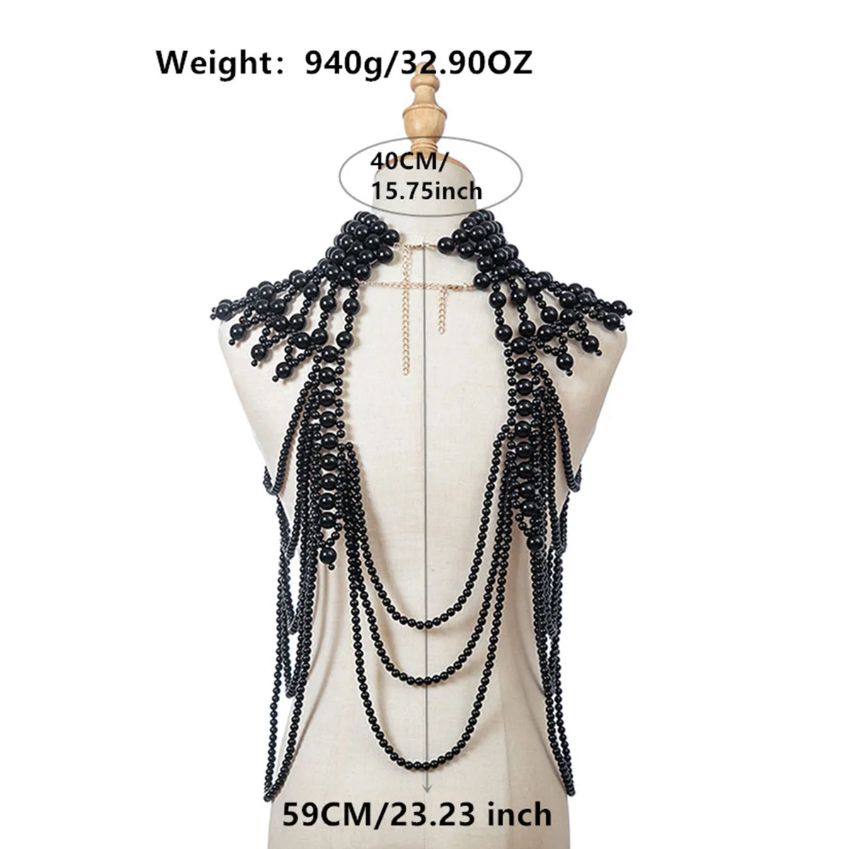 HP Pearl Necklace Handmade Beaded Luxury Dress Accessories Retro Party Body Chain Choker Women Jewelry