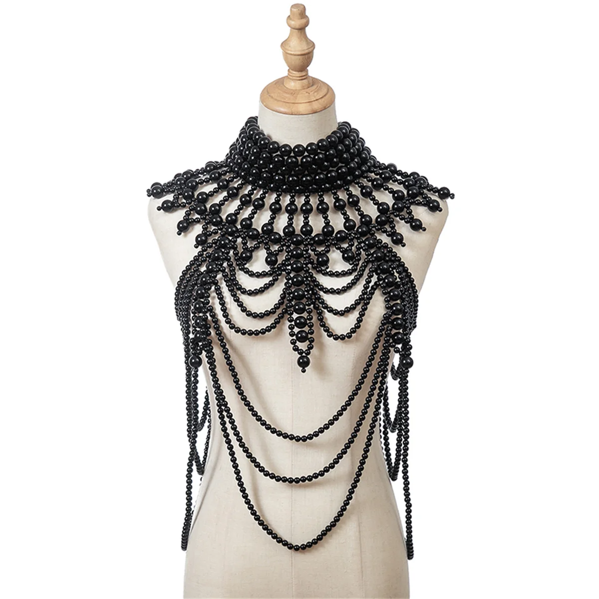 HP Pearl Necklace Handmade Beaded Luxury Dress Accessories Retro Party Body Chain Choker Women Jewelry