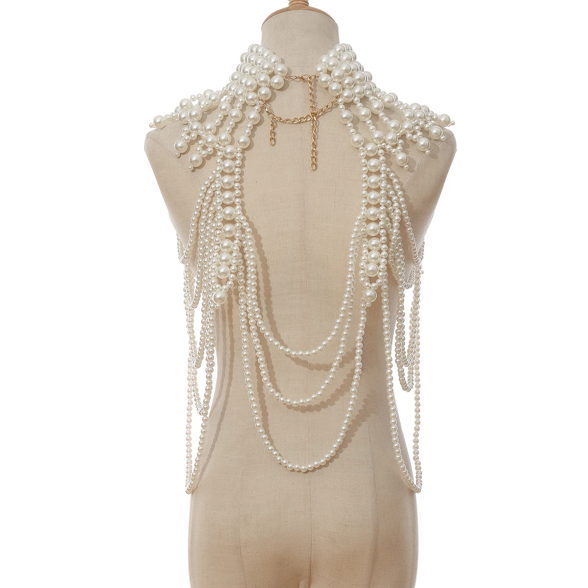 HP Pearl Necklace Handmade Beaded Luxury Dress Accessories Retro Party Body Chain Choker Women Jewelry