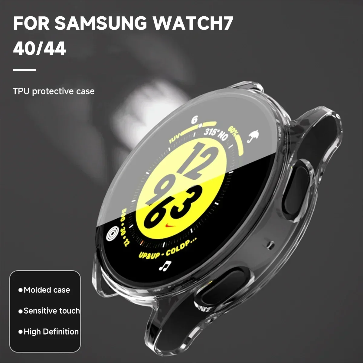 Silicone Case Glass For Samsung Galaxy Watch 7/6 40MM 44MM All-Around Screen Protector Soft TPU Protective Cover Watch7 44 Cases