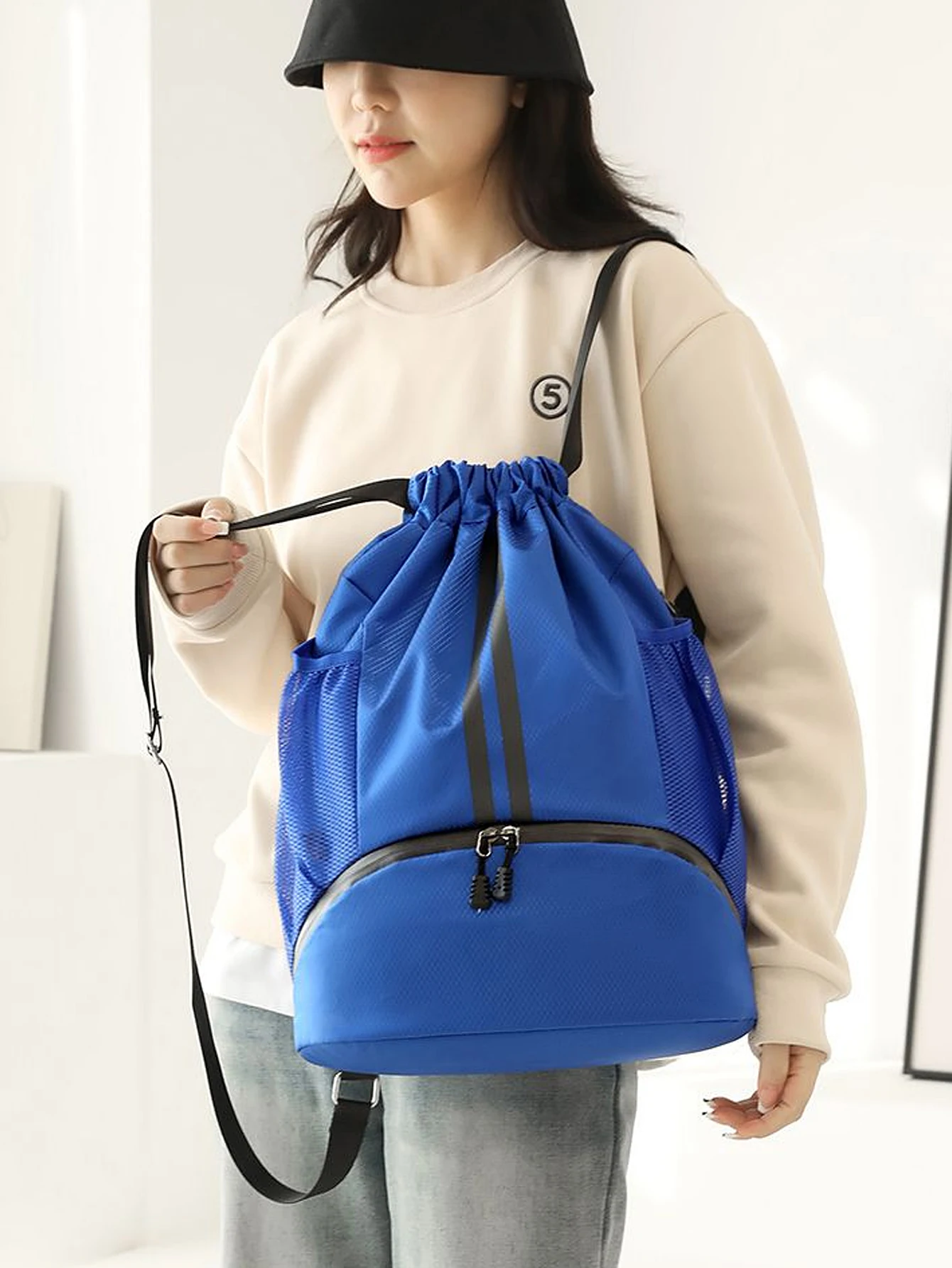 basketball bag, swimming bag, dry wet separation women's storage bag, sports backpack, training and fitness drawstring backpack