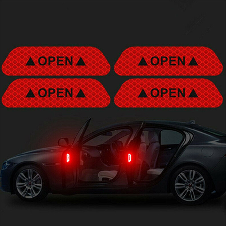 4PCS/set Car Reflective Strips Warning Stickers For Toyota Corolla Yaris Auris CHR Camry Prius RAV4 Highlander Car Door Stickers