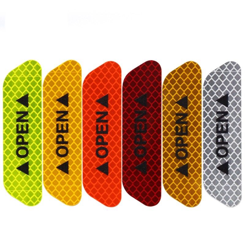 4PCS/set Car Reflective Strips Warning Stickers For Toyota Corolla Yaris Auris CHR Camry Prius RAV4 Highlander Car Door Stickers