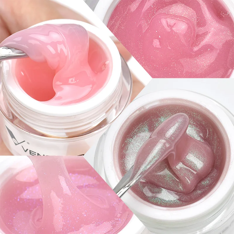 50ml TPO Free Jelly Nail Extension Gel Nail Builder French Nail Gum Venalisa Clear Natural Color Soak Off UV Construction Gel