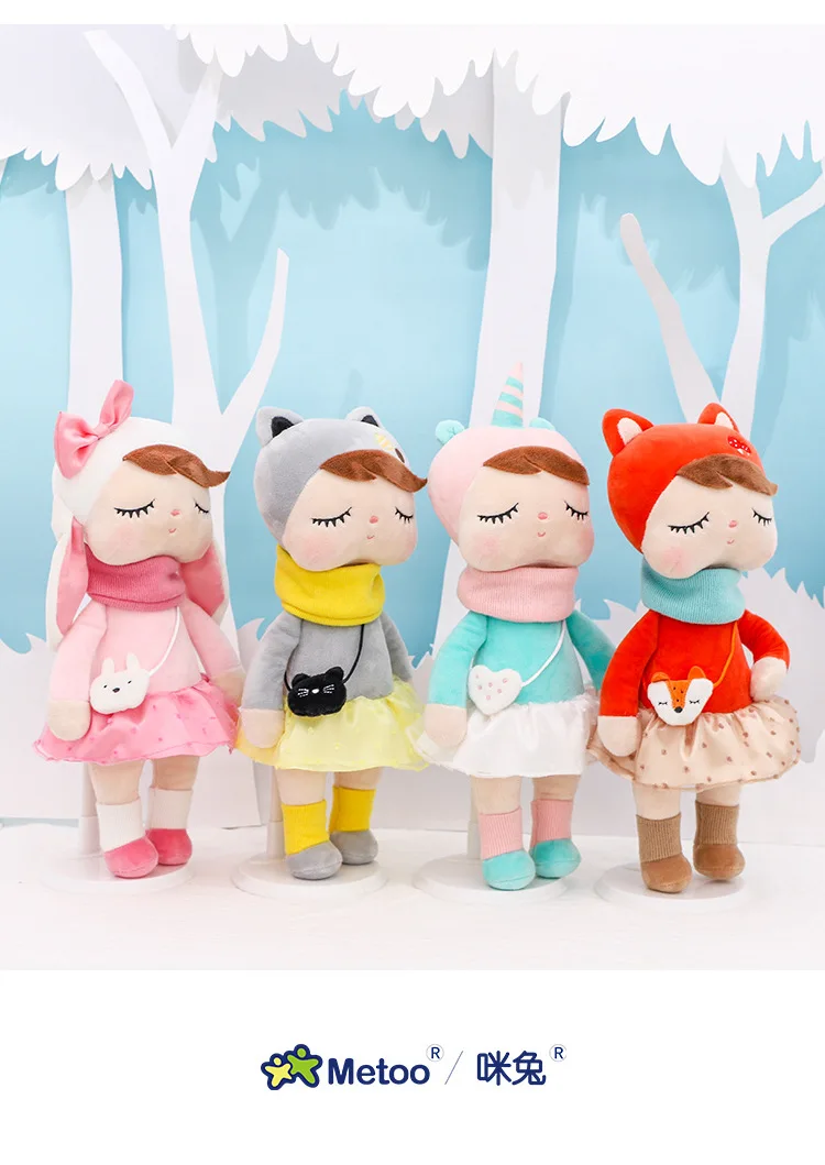 Metoo Forest Animals Plush & Stuffed Dolls Unicorn Angela Doll Rabbit Plush Toy Cute Fox Kids Soft Companion Boneca Decor Toys