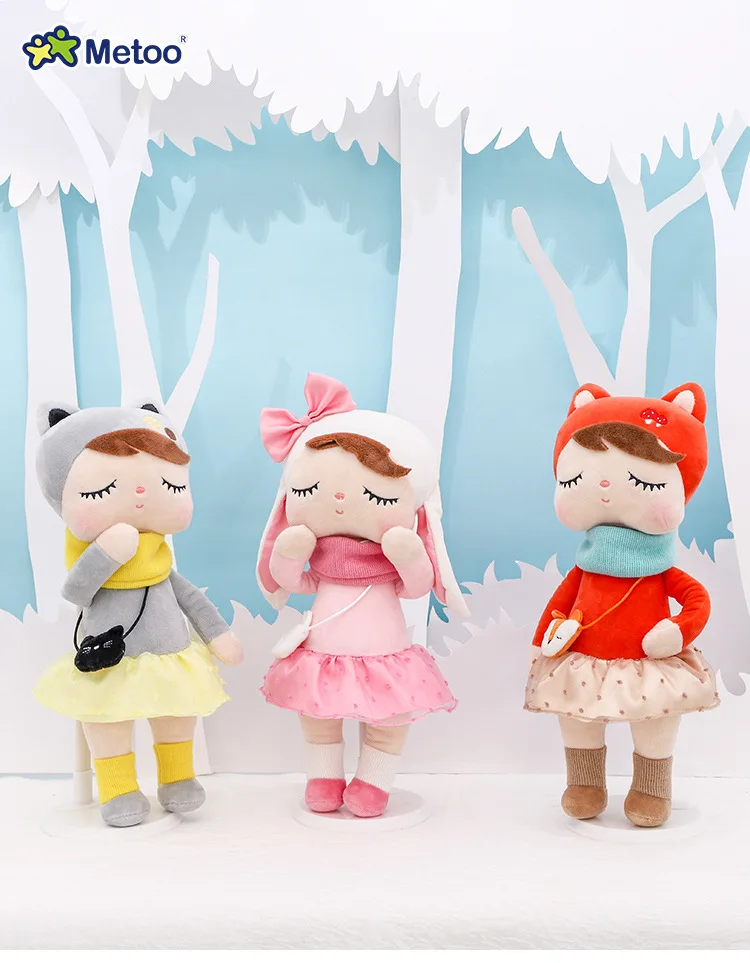 Metoo Forest Animals Plush & Stuffed Dolls Unicorn Angela Doll Rabbit Plush Toy Cute Fox Kids Soft Companion Boneca Decor Toys