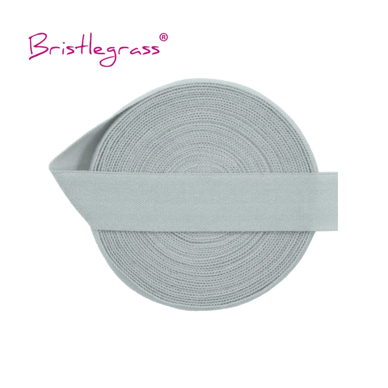 BRISTLEGRASS 2 5 10 Yard 5/8" 15mm Solid Matte Non-Shiny FOE Fold Over Elastics Spandex Band Hair Tie Headband Dress Sewing Trim
