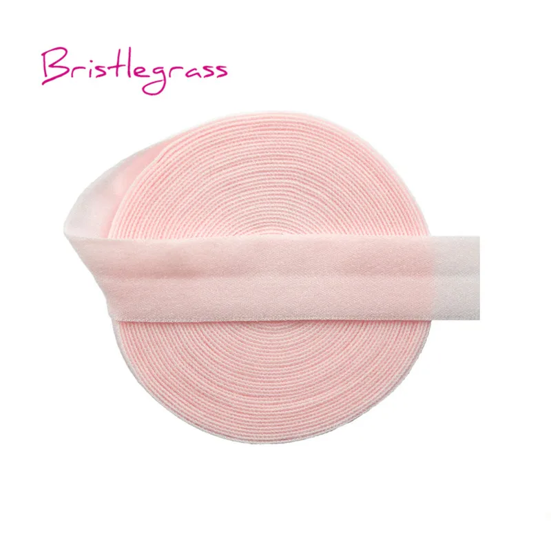 BRISTLEGRASS 2 5 10 Yard 5/8" 15mm Solid Matte Non-Shiny FOE Fold Over Elastics Spandex Band Hair Tie Headband Dress Sewing Trim
