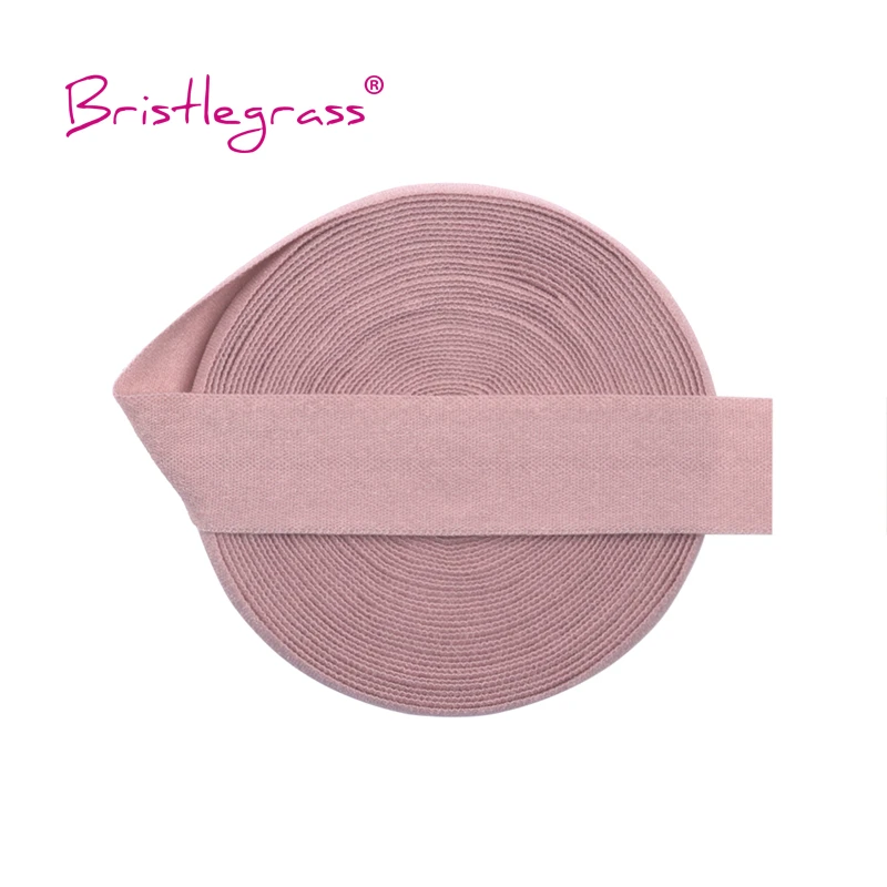 BRISTLEGRASS 2 5 10 Yard 5/8" 15mm Solid Matte Non-Shiny FOE Fold Over Elastics Spandex Band Hair Tie Headband Dress Sewing Trim