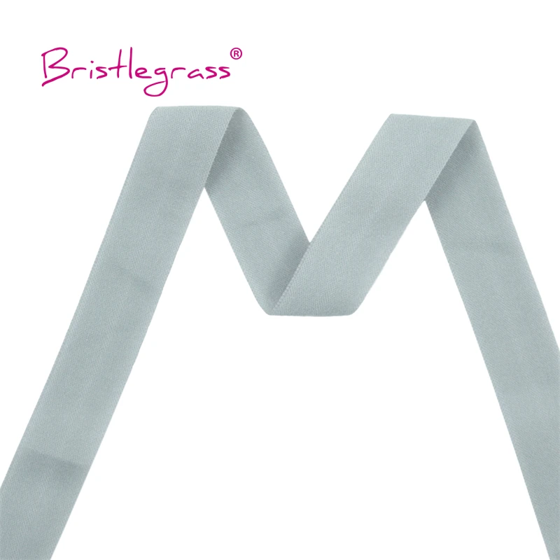 BRISTLEGRASS 2 5 10 Yard 5/8" 15mm Solid Matte Non-Shiny FOE Fold Over Elastics Spandex Band Hair Tie Headband Dress Sewing Trim