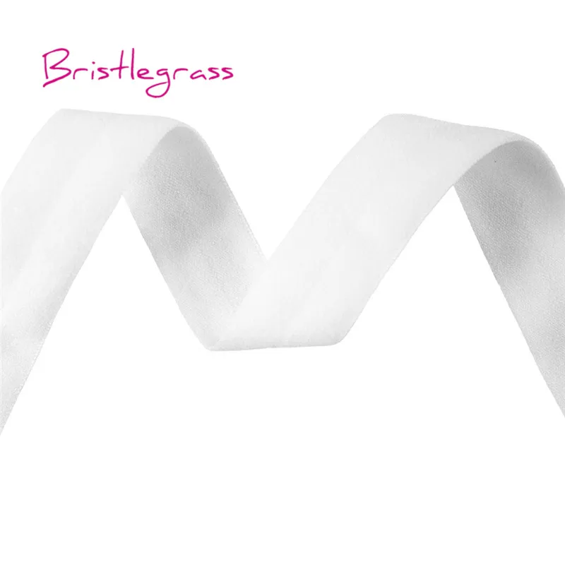 BRISTLEGRASS 2 5 10 Yard 5/8" 15mm Solid Matte Non-Shiny FOE Fold Over Elastics Spandex Band Hair Tie Headband Dress Sewing Trim