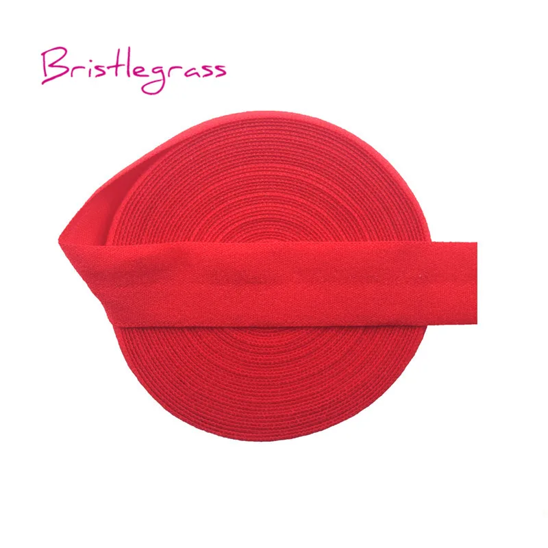 BRISTLEGRASS 2 5 10 Yard 5/8" 15mm Solid Matte Non-Shiny FOE Fold Over Elastics Spandex Band Hair Tie Headband Dress Sewing Trim