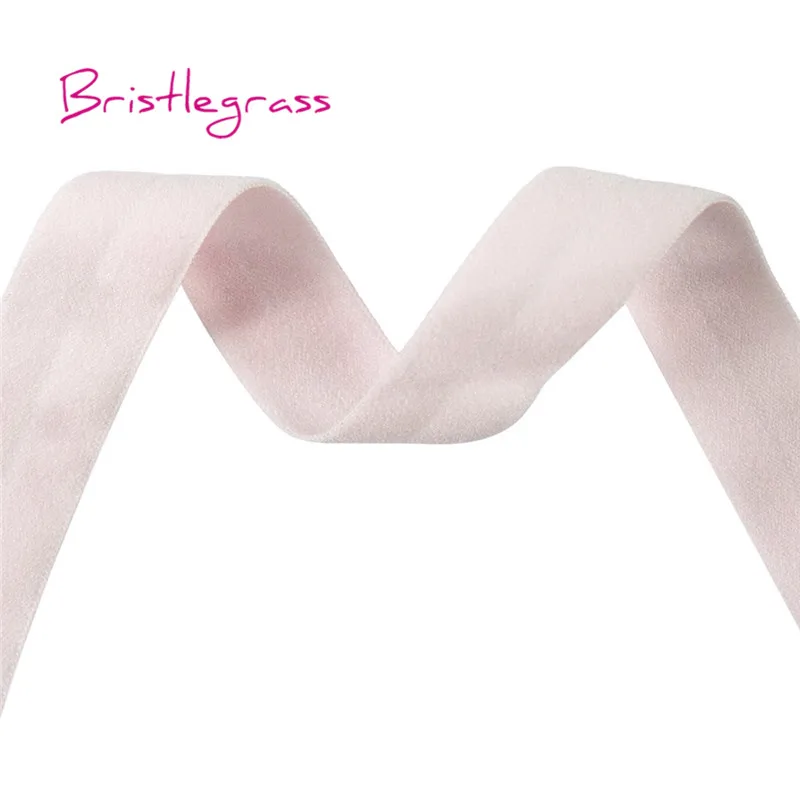 BRISTLEGRASS 2 5 10 Yard 5/8" 15mm Solid Matte Non-Shiny FOE Fold Over Elastics Spandex Band Hair Tie Headband Dress Sewing Trim