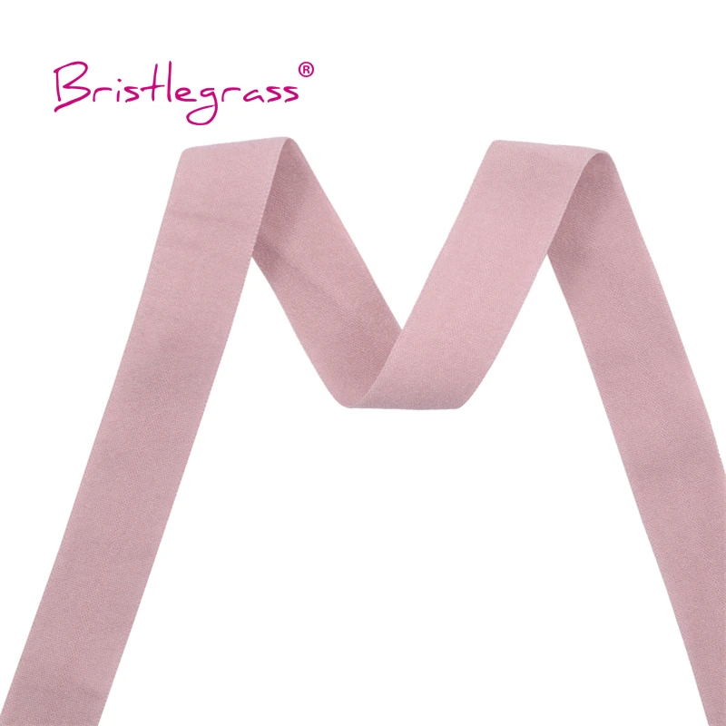 BRISTLEGRASS 2 5 10 Yard 5/8" 15mm Solid Matte Non-Shiny FOE Fold Over Elastics Spandex Band Hair Tie Headband Dress Sewing Trim