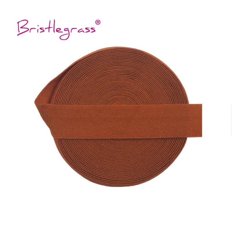 BRISTLEGRASS 2 5 10 Yard 5/8" 15mm Solid Matte Non-Shiny FOE Fold Over Elastics Spandex Band Hair Tie Headband Dress Sewing Trim