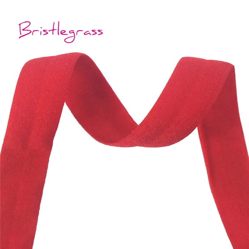 BRISTLEGRASS 2 5 10 Yard 5/8" 15mm Solid Matte Non-Shiny FOE Fold Over Elastics Spandex Band Hair Tie Headband Dress Sewing Trim