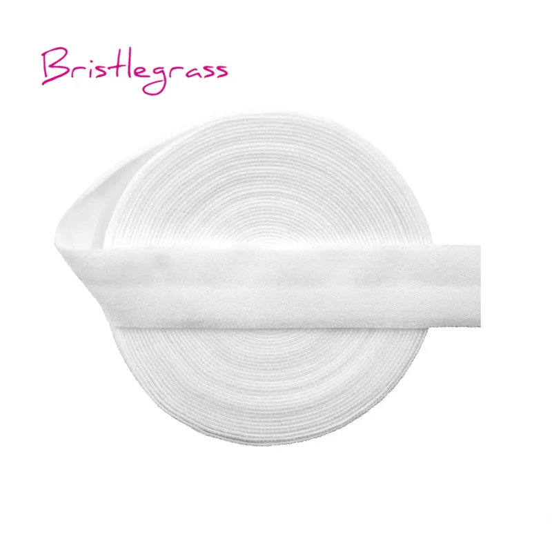 BRISTLEGRASS 2 5 10 Yard 5/8" 15mm Solid Matte Non-Shiny FOE Fold Over Elastics Spandex Band Hair Tie Headband Dress Sewing Trim