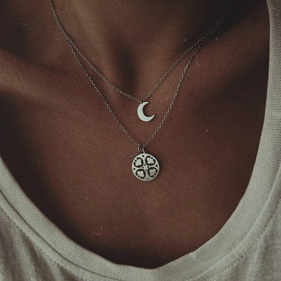 Bohemian Multi layered Necklaces For Women Moon Cross Tree Star Pendant chains Statement Choker 2020 Boho Fashion Jewelry
