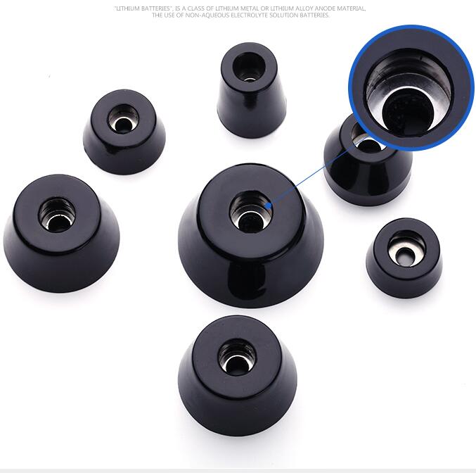 8pcs Anti Slip Furniture Legs Feet Black Speaker Cabinet Bed Table Box Conical Rubber Shock Pad Floor Protector Furniture Parts