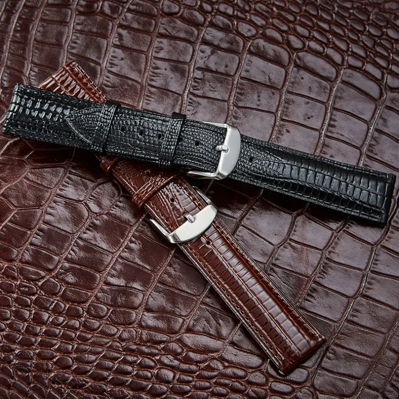 Fashion Lizard Texture Leather Watchband Pin Buckle Watch Strap for Women and Man 12mm 14mm 16mm 18mm 20mm 22mm 24mm