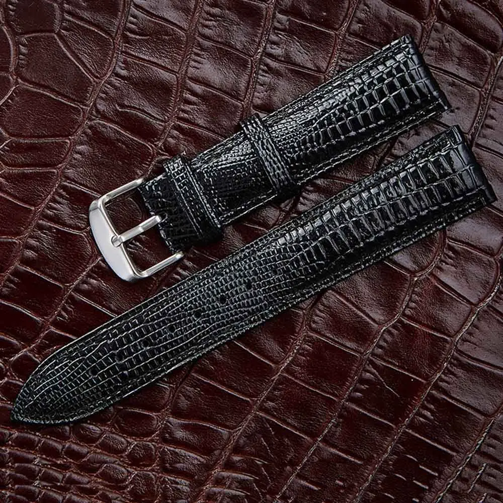 Fashion Lizard Texture Leather Watchband Pin Buckle Watch Strap for Women and Man 12mm 14mm 16mm 18mm 20mm 22mm 24mm