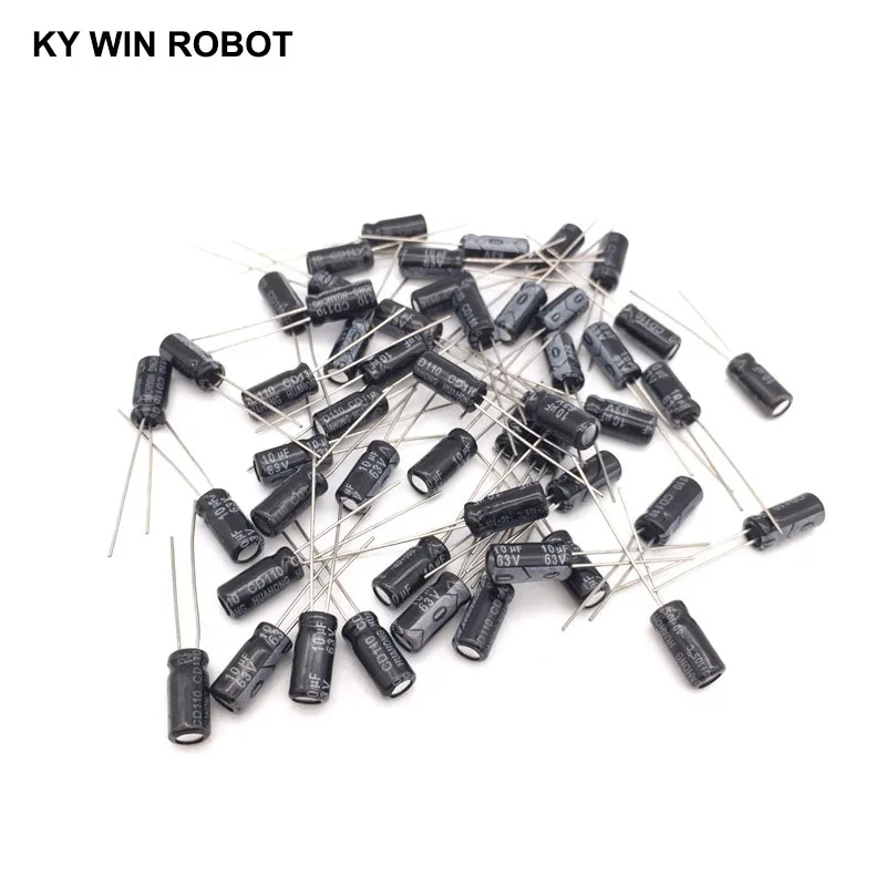 50pcs/lot 10UF 63V 10mf 105C 5X11mm Aluminum Electrolytic Capacitor 63V10UF Radial Lead 50pcs