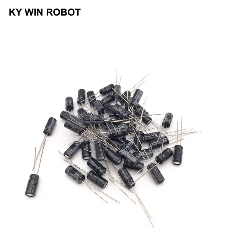 50pcs/lot 10UF 63V 10mf 105C 5X11mm Aluminum Electrolytic Capacitor 63V10UF Radial Lead 50pcs