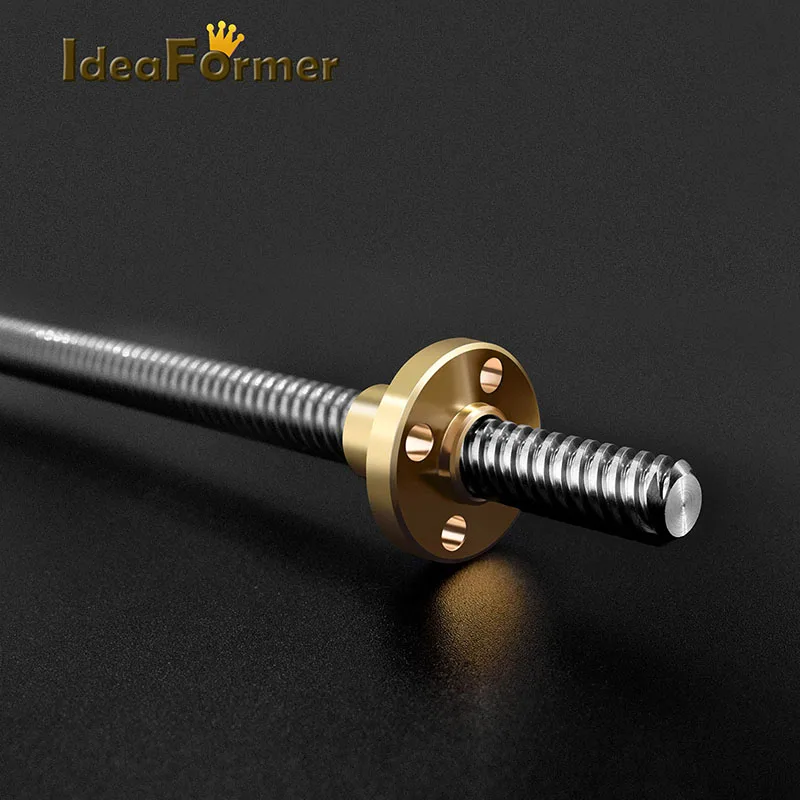 T8 Lead Screw OD 8mm Lead 4mm/2mm/8mm Pitch 2mm Lenght 200mm 250mm 300mm 350mm 400mm 450mm 500mm With Nut For Reprap 3D Parts