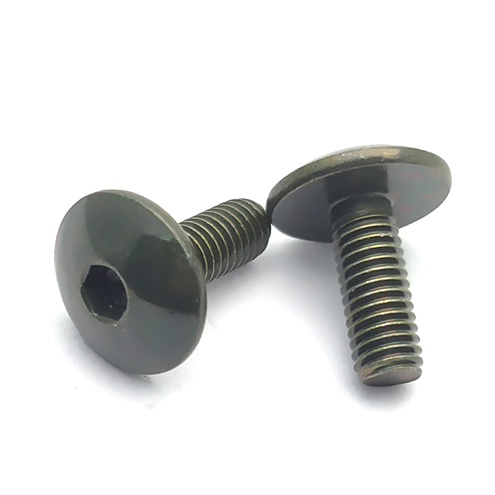 10 Set Motorcycle Scooter ATV Moped Plastic Cover Screw Bolt and U Type Clips with Nut M6 6mm M6X16 Army green