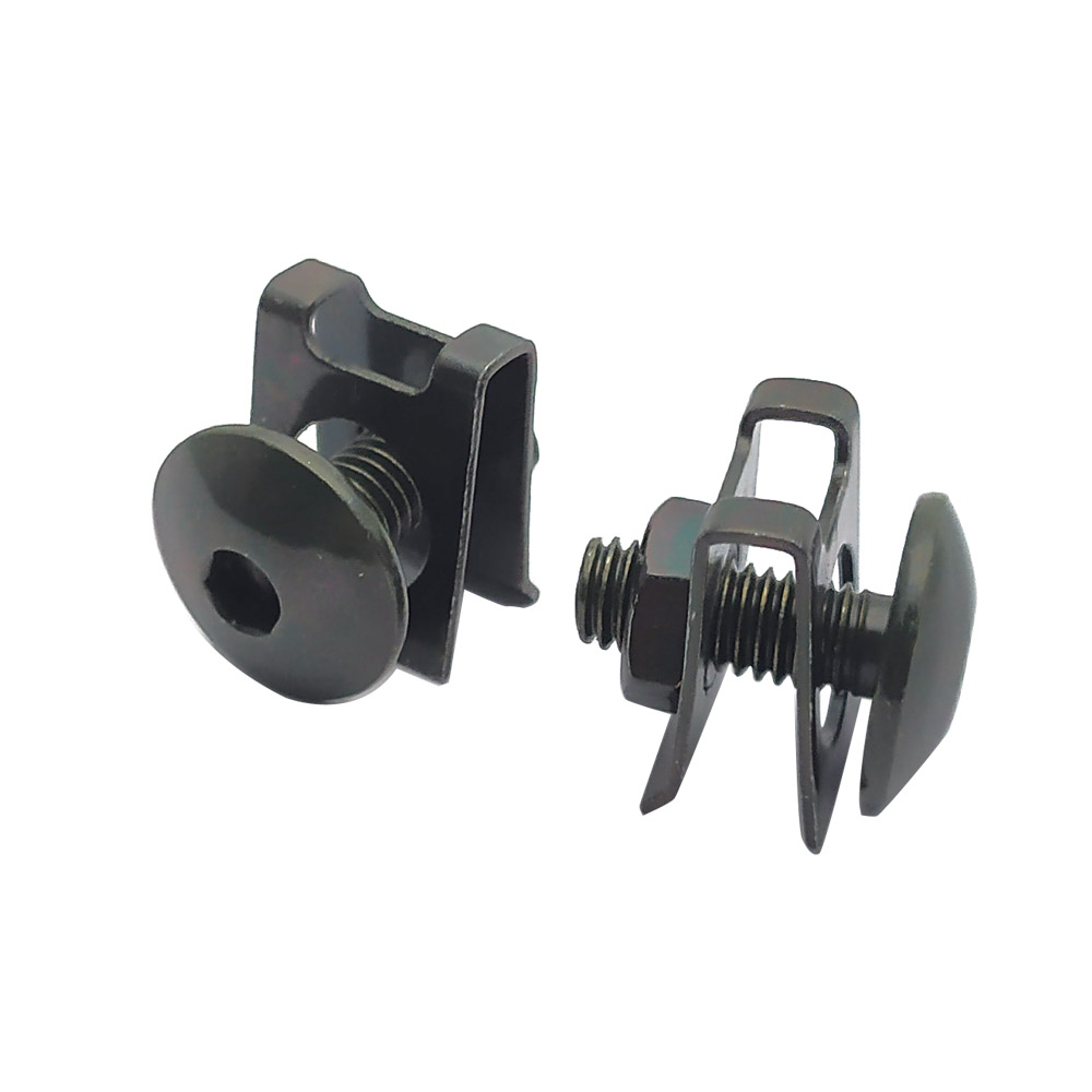 10 Set Motorcycle Scooter ATV Moped Plastic Cover Screw Bolt and U Type Clips with Nut M6 6mm M6X16 Army green