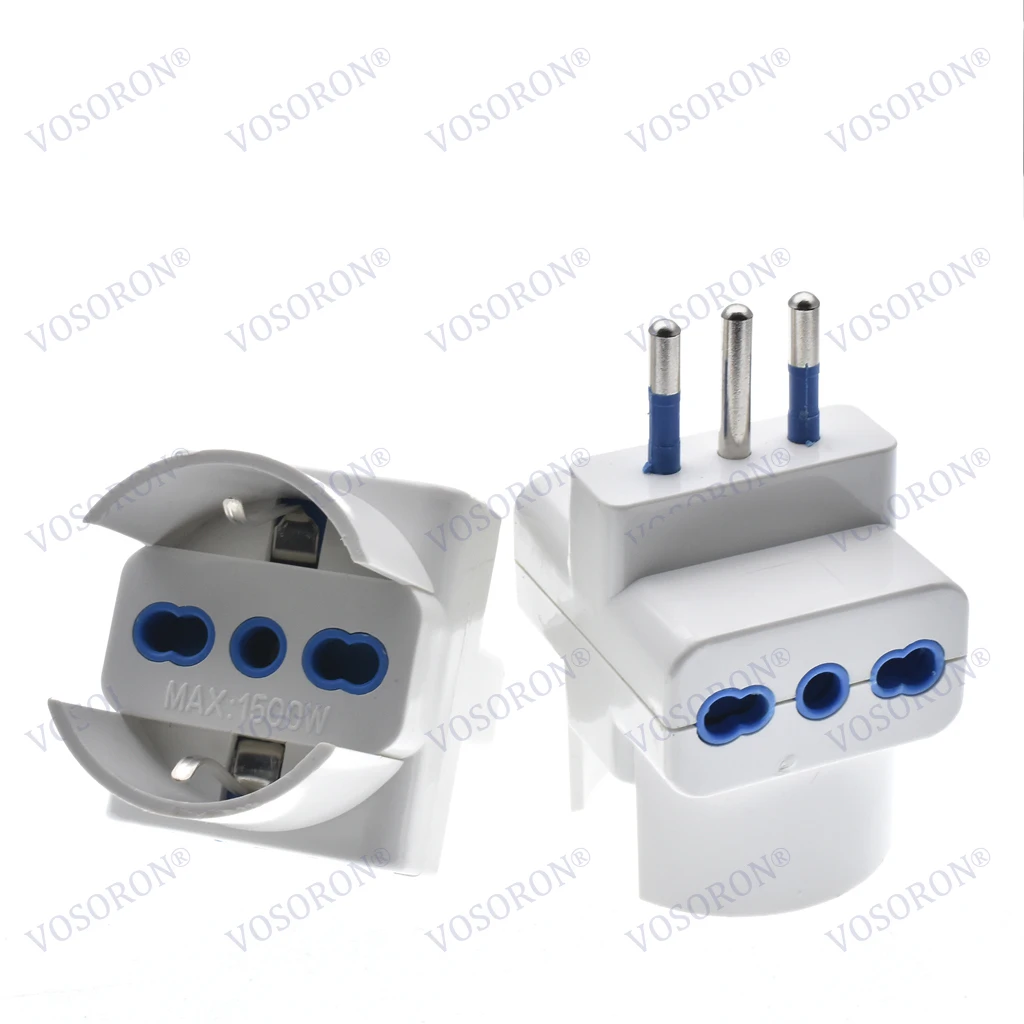 Italy Travel Plug Adapter 3 Ways Socket Multi Port Outlet Italian standard 10A 250V