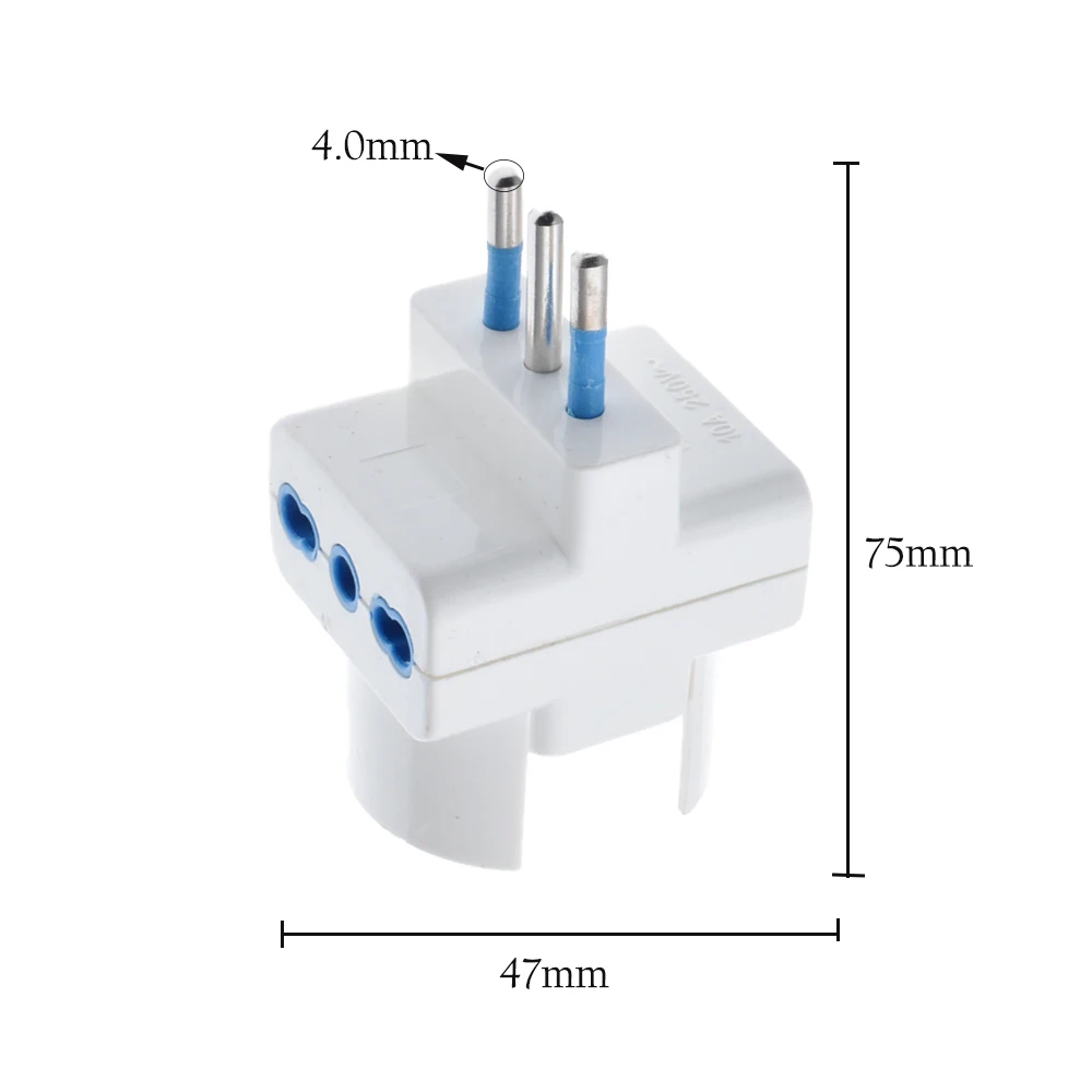 Italy Travel Plug Adapter 3 Ways Socket Multi Port Outlet Italian standard 10A 250V