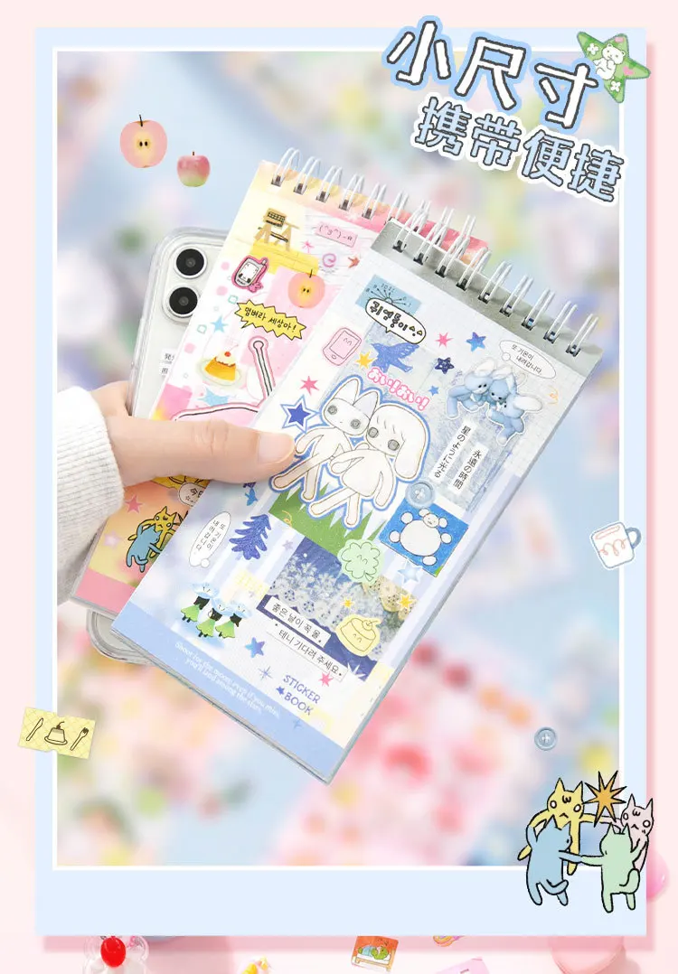 20sheets/lot Kawaii Japanese Wonderful Moments Series Die Cutting Coil Sticker Book DIY Scrapbook Stationery Decoration Kit