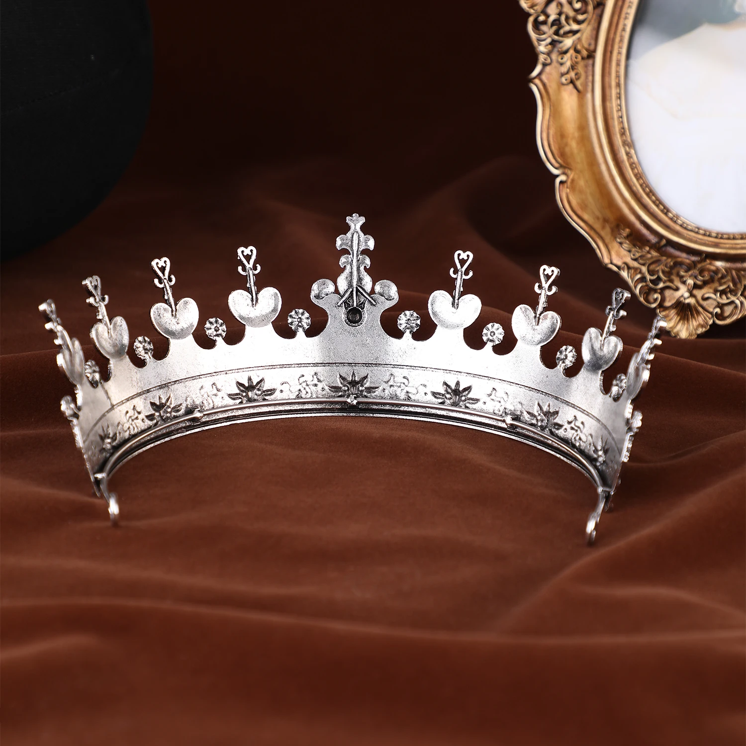 Unisex Golden Medieval Crown Renaissance Period Costume Accessory Prince Princess Birthday Masquerade Ball Halloween Headpiece