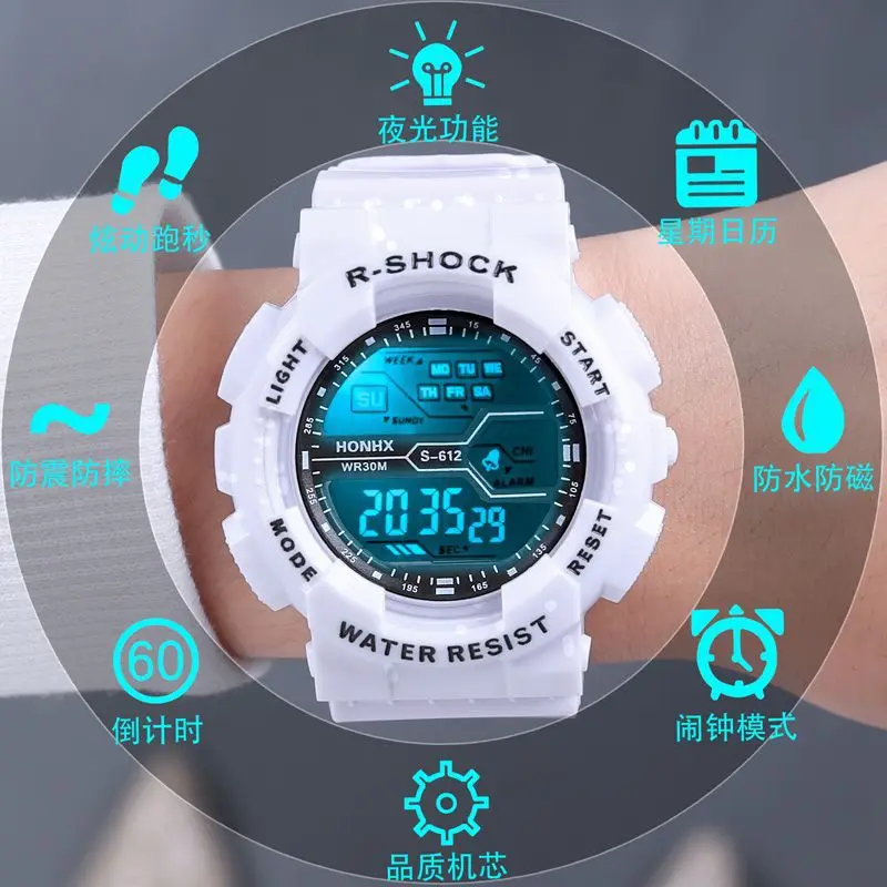 Outdoor Sport Men Watch Multifunction Large Screen LED Electronic Waterproof Luminous Military Digital Wristwatches Reloj Hombre