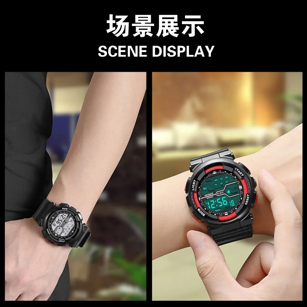 Outdoor Sport Men Watch Multifunction Large Screen LED Electronic Waterproof Luminous Military Digital Wristwatches Reloj Hombre