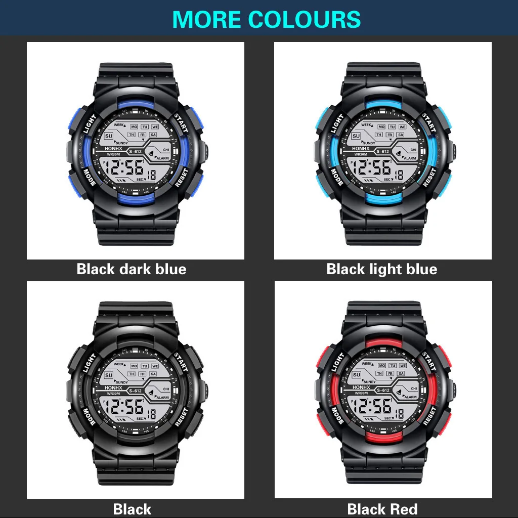 Outdoor Sport Men Watch Multifunction Large Screen LED Electronic Waterproof Luminous Military Digital Wristwatches Reloj Hombre