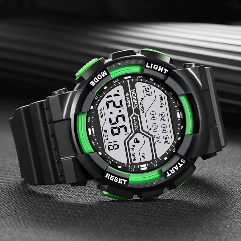 Outdoor Sport Men Watch Multifunction Large Screen LED Electronic Waterproof Luminous Military Digital Wristwatches Reloj Hombre