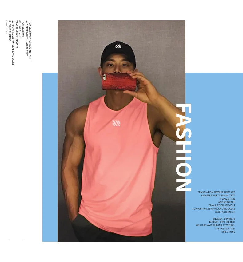 Summer Men's Gym Tank Top Fitness Training Clothing Quick-drying Loose Bodybuilding Sleeveless Shirt Men Fashion Basketball Vest