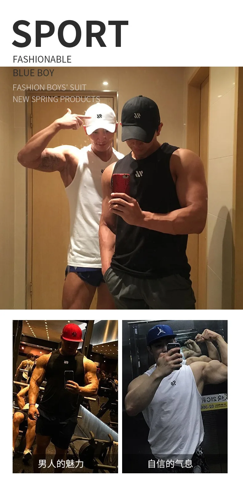 Summer Men's Gym Tank Top Fitness Training Clothing Quick-drying Loose Bodybuilding Sleeveless Shirt Men Fashion Basketball Vest